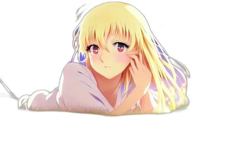 face, creature, dress, hair, anime, cartoon, pixel art, vaporwave transparent PNG cut-out
