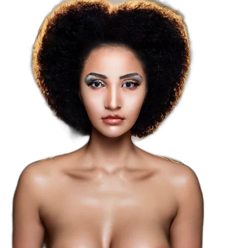 hair, crown, face, photorealistic transparent PNG cut-out
