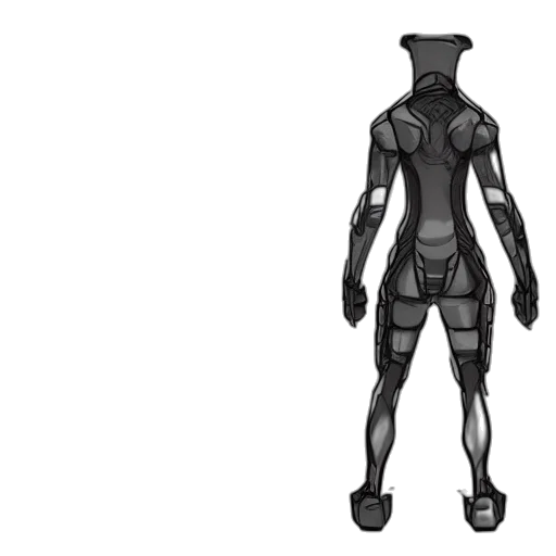 robot, concept art, 3d render, cyberpunk, comic book art, monochrome, dark, cat transparent PNG cut-out