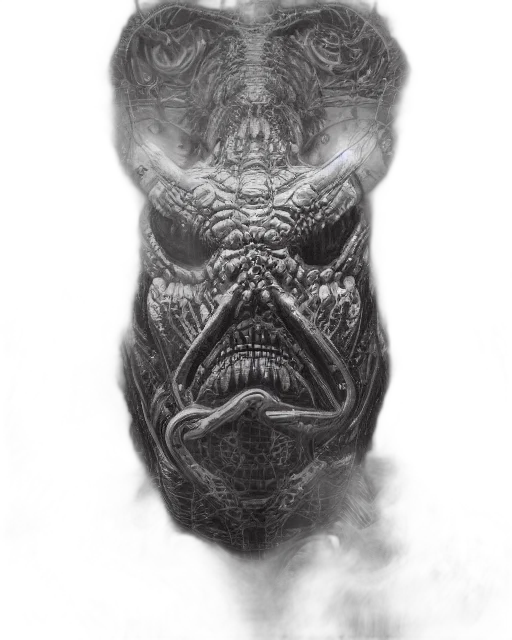 mask, creature, face, animal, concept art, fantasy art, photorealistic, comic book art transparent PNG cut-out