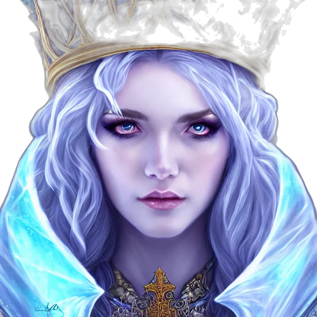 crown, face, staff, jewelry, fantasy art, concept art, pixel art, photorealistic transparent PNG cut-out