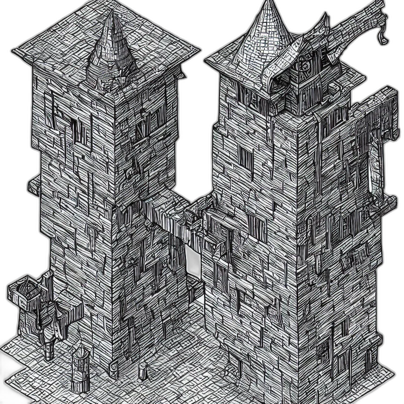 building, crown, dragon, concept art, pixel art, 3d render, fantasy art, fog transparent PNG cut-out