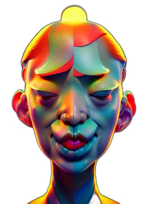 face, mask, creature, robot, 3d render, photorealistic, concept art, cyberpunk transparent PNG cut-out