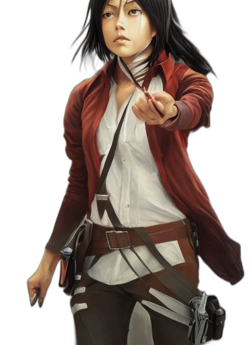 staff, jacket, weapon, face, concept art, fantasy art, comic book art, photorealistic transparent PNG cut-out