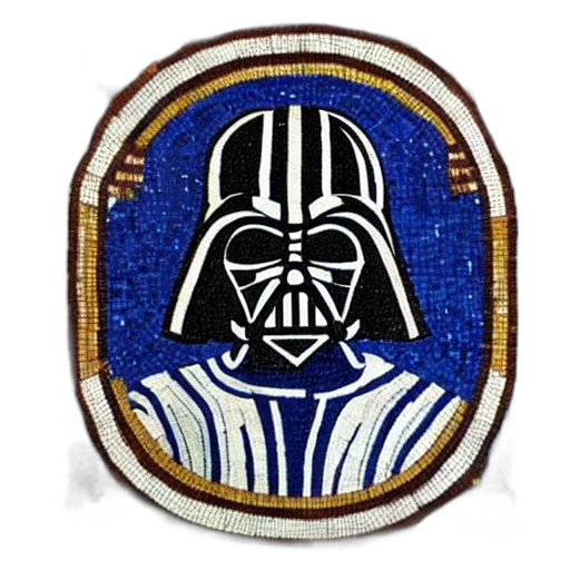 jacket, staff, blue, white, mosaic, darth, vader, roman transparent PNG cut-out