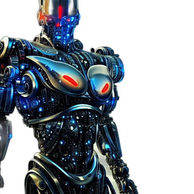 robot, 3d render, concept art, cyborg, fantasy, reflect, highly, detailed transparent PNG cut-out
