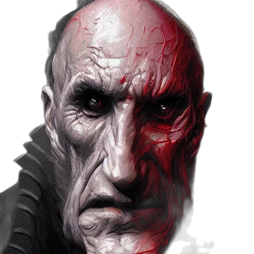face, mask, creature, concept art, comic book art, photorealistic, fantasy art, red transparent PNG cut-out