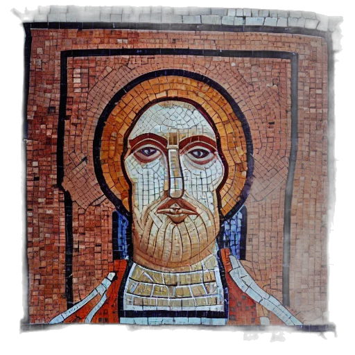 face, photorealistic, byzantin, mosaic transparent PNG cut-out