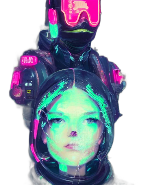robot, mask, face, jacket transparent PNG cut-out