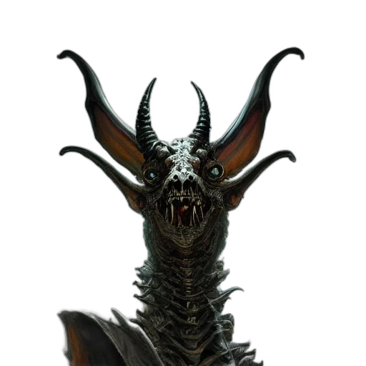 dragon, creature, staff, animal transparent PNG cut-out