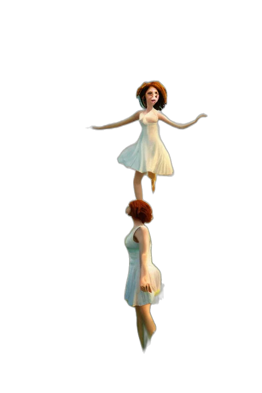 staff, dress, hair, jewelry, concept art, 3d render, pixel art, fantasy art transparent PNG cut-out