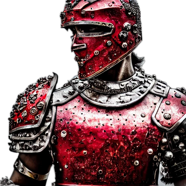 sword, robot, concept art, 3d render, fantasy art, comic book art, red, photo transparent PNG cut-out