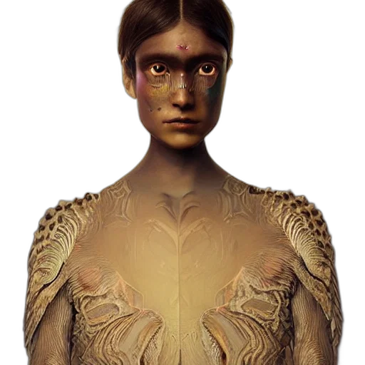 mask, face, creature, jewelry, concept art, fantasy art, photorealistic, 3d render transparent PNG cut-out