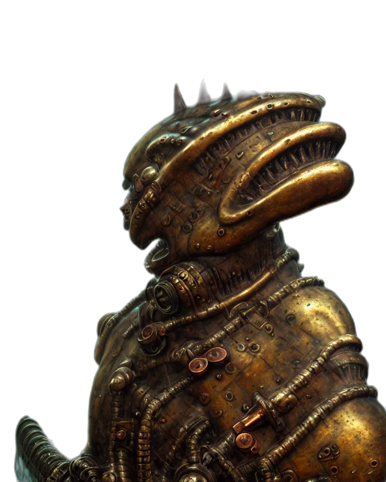 robot, creature, staff, animal, concept art, 3d render, photorealistic, fantasy art transparent PNG cut-out