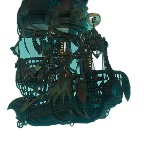 mask, robot, crown, staff, concept art, 3d render, cyberpunk, fantasy art transparent PNG cut-out