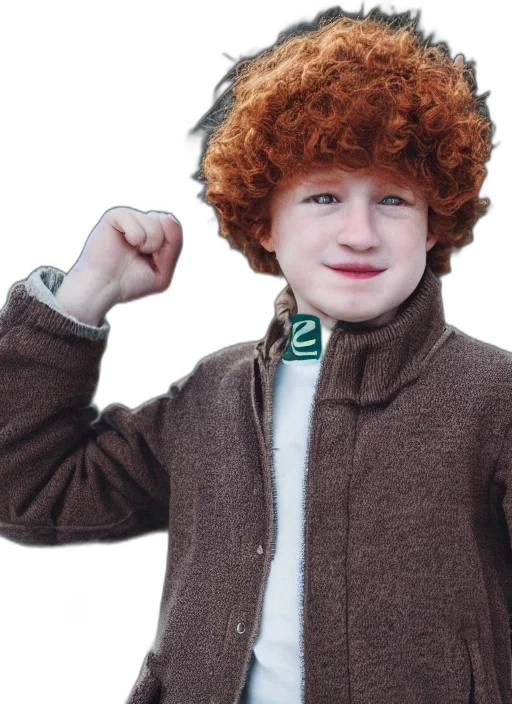 jacket, staff, hat, hair transparent PNG cut-out