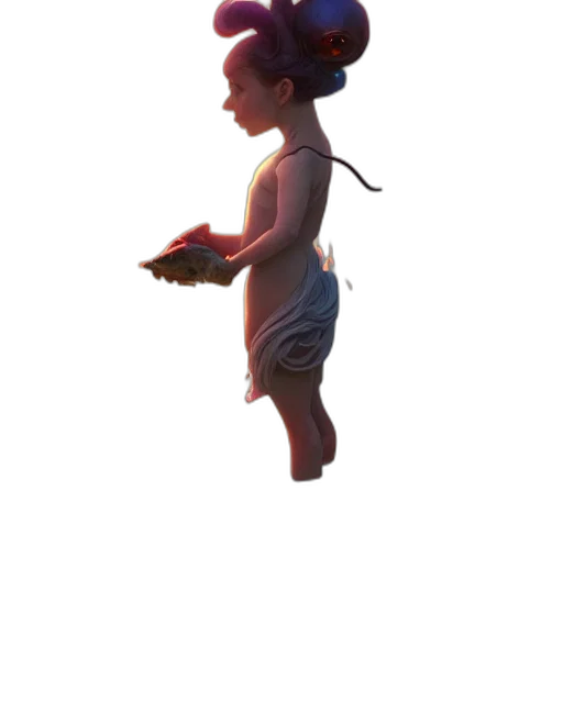 hat, creature, staff, animal, 3d render, concept art, photorealistic, fantasy art transparent PNG cut-out