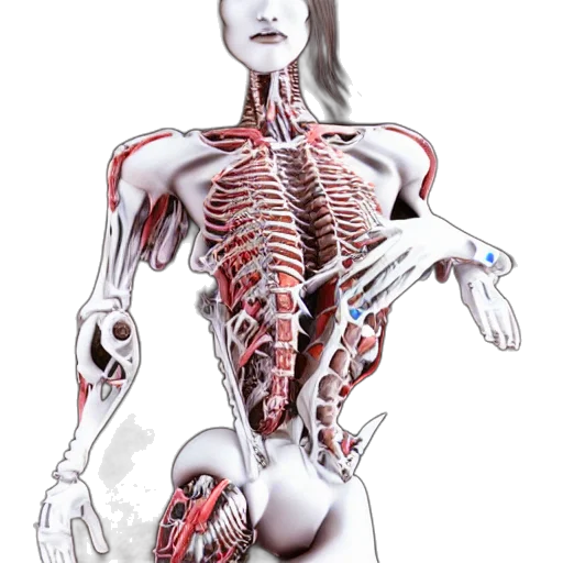 robot, jewelry, creature, concept art, 3d render, female, model, chacarcter transparent PNG cut-out