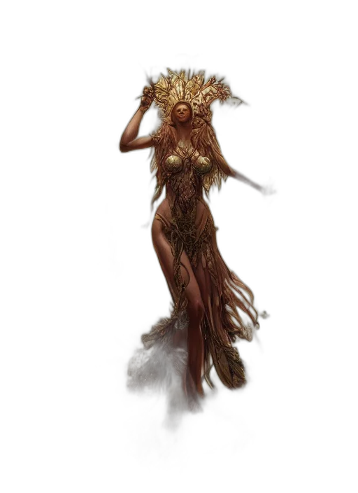 dress, creature, crown, hair transparent PNG cut-out