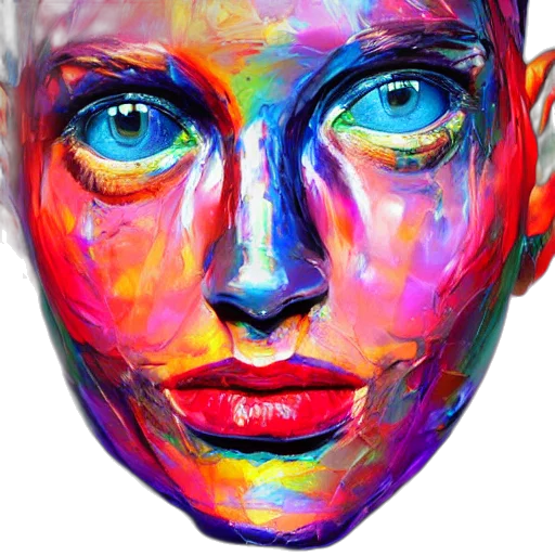 face, mask, watercolor, photorealistic transparent PNG cut-out