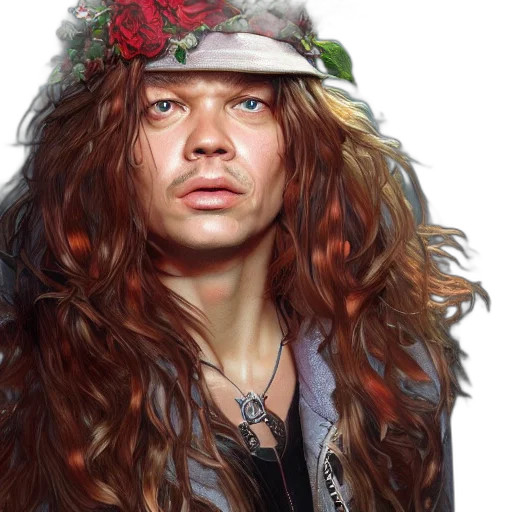 face, hat, crown, photorealistic, fantasy art, concept art, oil painting, axel transparent PNG cut-out