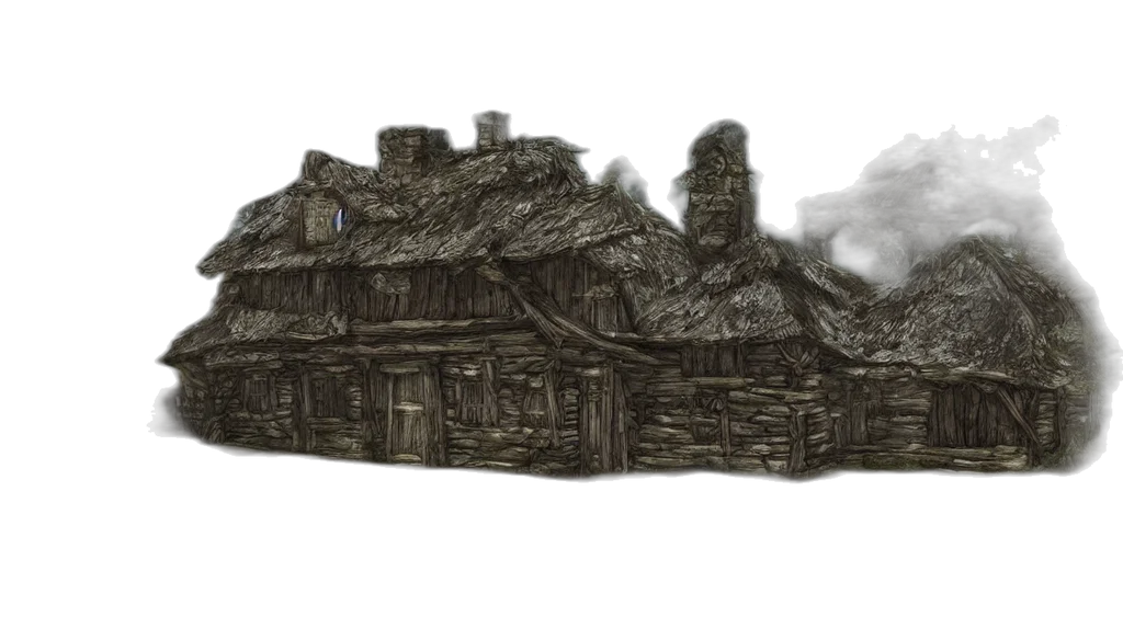 building, 3d render, concept art, fantasy art, photorealistic, fog, concept, art transparent PNG cut-out