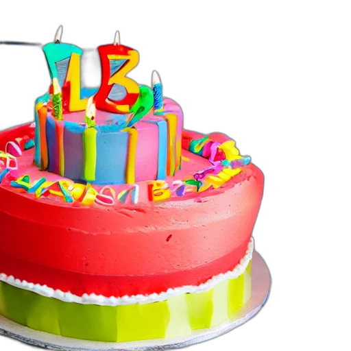 3d render, professionally, shot, photo, birthday, cake, hola transparent PNG cut-out