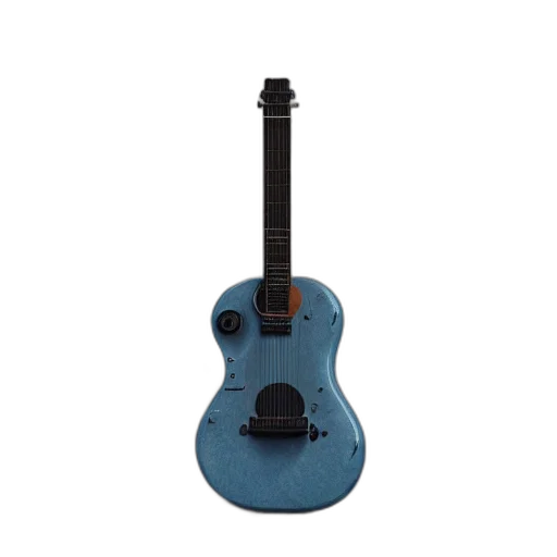 3d render, blue, guitar, unreal, engine, octane, render, detailed transparent PNG cut-out