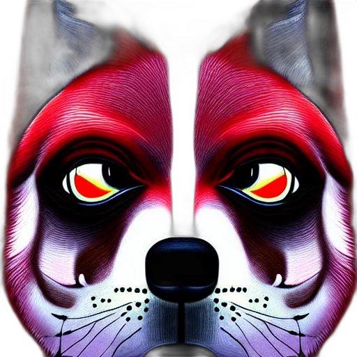 mask, animal, face, 3d render, concept art, fantasy art, photorealistic, red transparent PNG cut-out