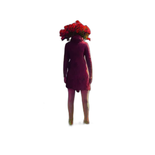 dress, flower, creature, hat transparent PNG cut-out
