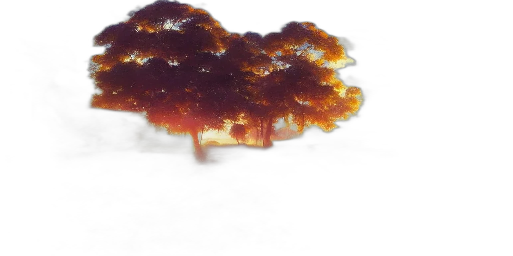 tree, crown, hair, umbrella, 3d render, photorealistic, concept art, fog transparent PNG cut-out