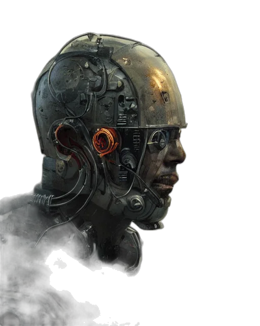 robot, face, mask, concept art transparent PNG cut-out