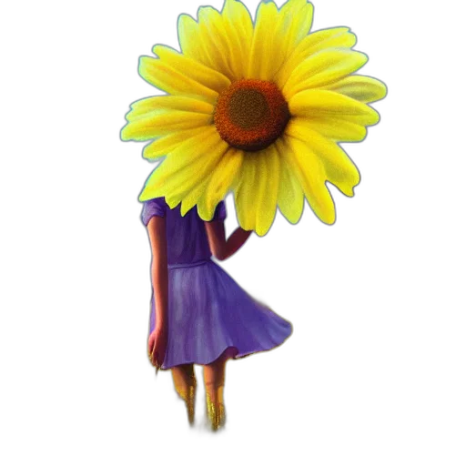 flower, umbrella, staff, dress transparent PNG cut-out