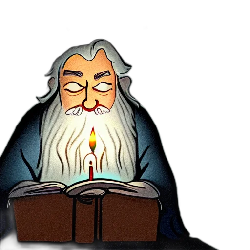 concept art, fantasy art, fire, gandalf transparent PNG cut-out