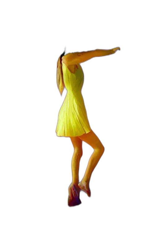 dress, staff, shoes, hair transparent PNG cut-out