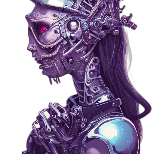 robot, mask, face, crown, cyberpunk, concept art, fantasy art, comic book art transparent PNG cut-out