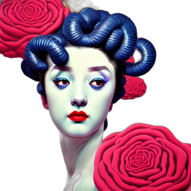 crown, face, flower, photorealistic transparent PNG cut-out