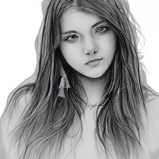 face, jewelry, hair, dress, photorealistic, pencil sketch, fantasy art, cartoon transparent PNG cut-out