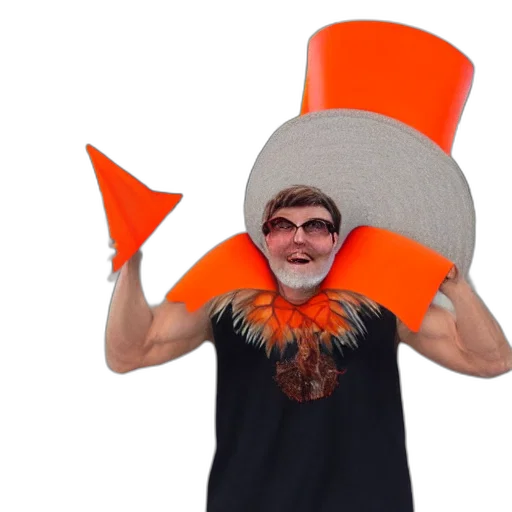 hat, staff, crown, creature transparent PNG cut-out