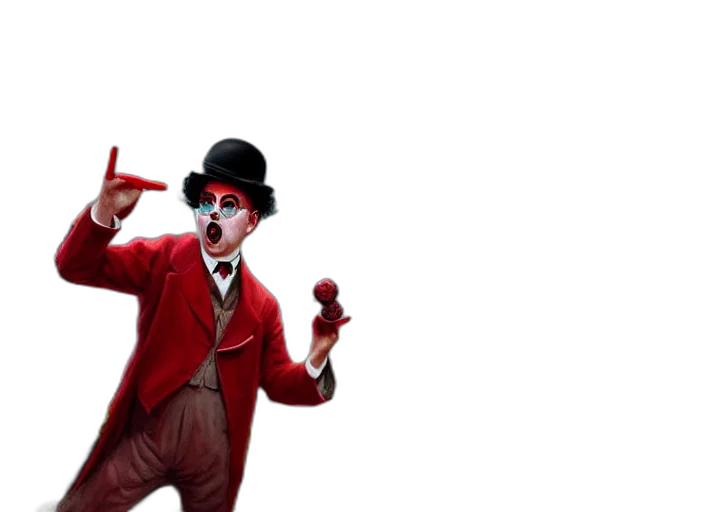 hat, mask, concept art, 3d render, comic book art, photorealistic, red, character transparent PNG cut-out