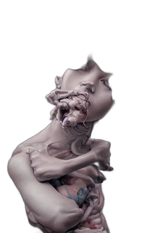 creature, mask, face, jewelry, concept art, photorealistic, 3d render, fantasy art transparent PNG cut-out