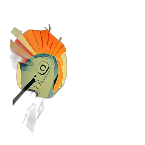 mask, umbrella, staff, jewelry, 3d render, concept art, photorealistic, cartoon transparent PNG cut-out