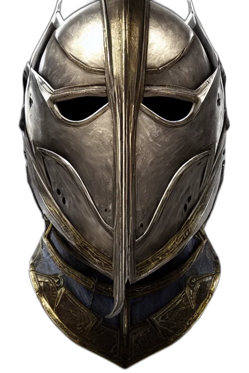 mask, sword, face, crown, concept art, fantasy art, 3d render, photorealistic transparent PNG cut-out