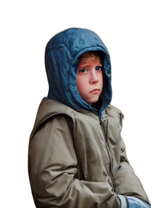jacket, face, umbrella, hat transparent PNG cut-out