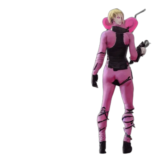 weapon, jacket, robot, concept art, 3d render, cyberpunk, vaporwave, sundowner transparent PNG cut-out