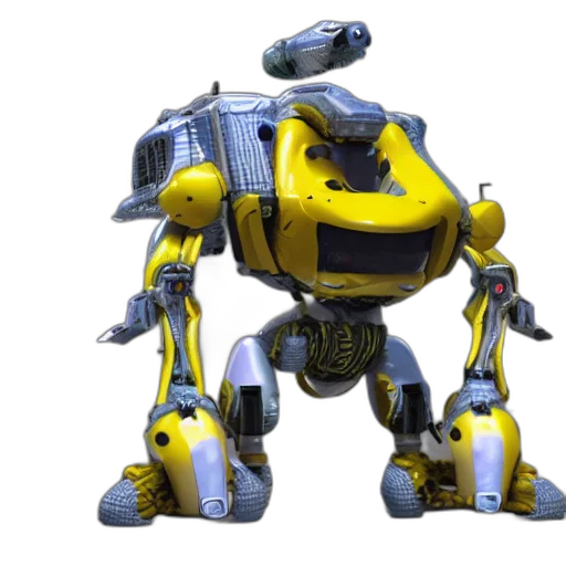 robot, weapon, animal, car, 3d render, concept art, banana, piloting transparent PNG cut-out