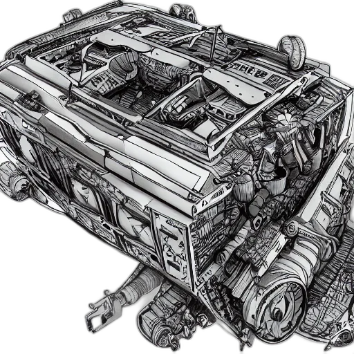 car, weapon, pencil sketch, concept art transparent PNG cut-out