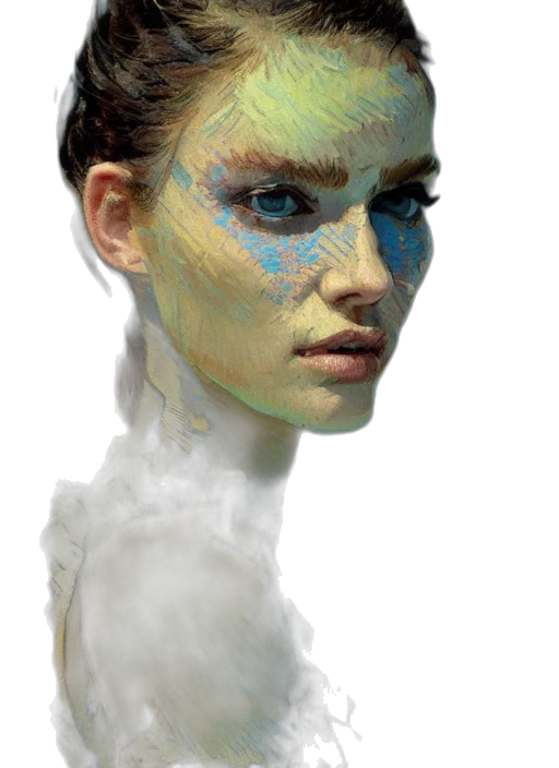 mask, face, creature, hair, photorealistic, fantasy art, concept art, oil painting transparent PNG cut-out