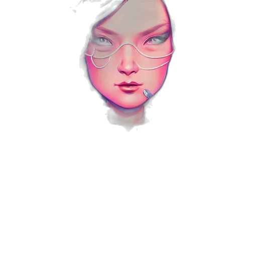 face, mask, creature, hat, vaporwave, pixel art, watercolor, concept art transparent PNG cut-out