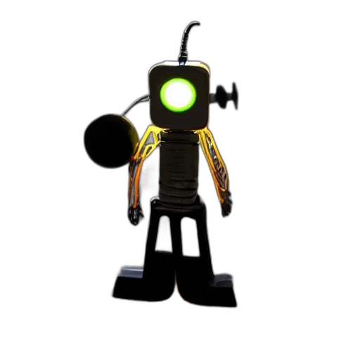 robot, staff, creature, animal, 3d render, concept art, pixel art, cartoon transparent PNG cut-out